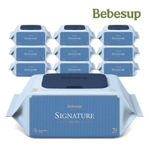 베베숲 [베베숲] 시그니처 위드블루 물티슈 70매 캡 10팩