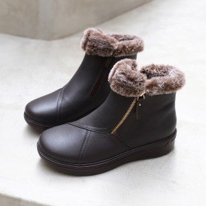 엘칸토 여성 양가죽 지퍼장식 컴포트 앵클 부츠 3.5cm LCWA68U54C