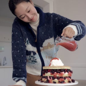 [드파운드] village graphic knit zip up - navy EP8JXX00720