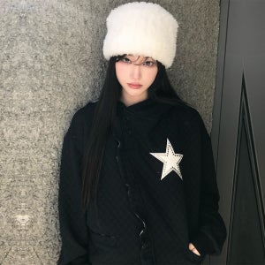 [러브이즈트루] EV STAR HOOD TEE(BLACK)