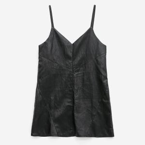 [애드호크] 시크 무드 페이크 레더 V넥 슬립 원피스 (BLACK) (HBBOPA1) HBBOPA1-39