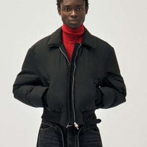 [노이어] 패디드 울 크롭 블루종 (블랙) N23WJK02-BK