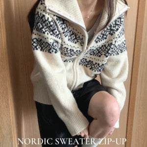 내일도착 가디건 [노르딕/도톰따듯] 윈터 투웨이 하프넥 집업 가디건 (휘뚤마뚤템)