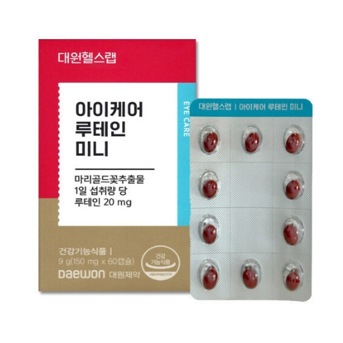 대원헬스 아이케어 루테인 미니 150mg x 60캡슐, 1개