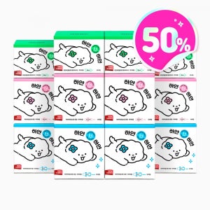 [하얀하얀X스노우독] [반값특가] 하얀하얀 12팩 세트 50%할인 (대/중/라 12팩 선택)