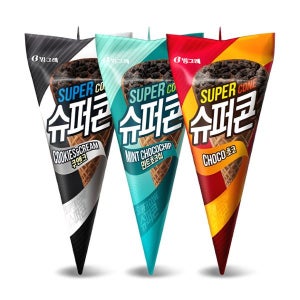 빙그레 슈퍼콘 아이스크림 24개 (초코8+민트초코8+쿠앤크8)