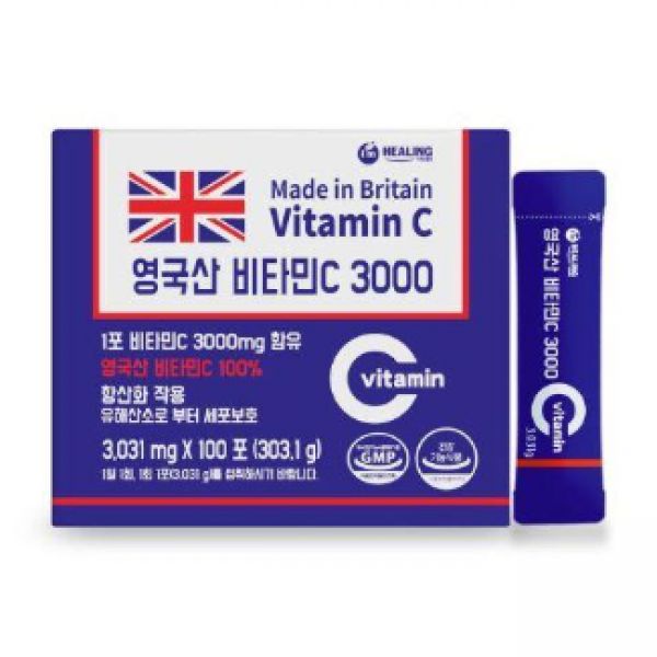 아임힐링 영국산 <b>비타민C</b> 3000 3.031g x 100포, 3개