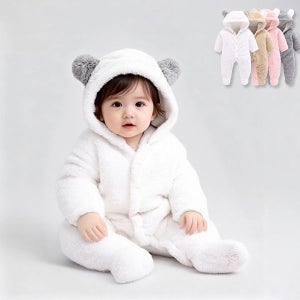 메이커키즈 [보리보리]윈터 스노우 곰돌이후드 남아여아 긴팔 우주복 206048