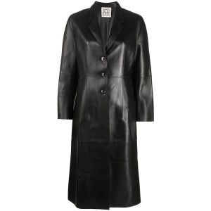 토템 싱글 브레스트 가죽 코트 2241014737200 BLACK 200 BLACK 여성
