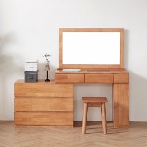 [디자이너스룸]이스테지아 원목 확장형 화장대 세트