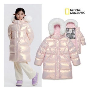 내셔널지오그래픽키즈 롱패딩 54GDW020 여아 핑크 셀레네 덕 점퍼 고학년 글 딜