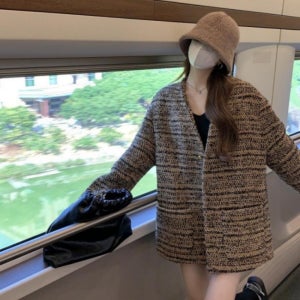 여성 오버핏 하객룩 고급 재킷 트위드 데일리 자켓