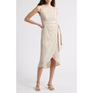 샘에델만 랩 스커트 민소매 나시 미디 원피스 내추럴 여성