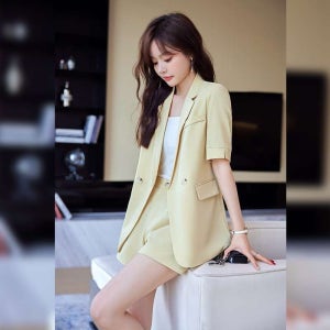 여자수트셋업 여성 세미 화이트팬츠 여름정장하객룩