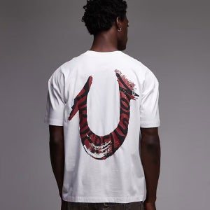 트루릴리전 화이트 Oversize T Shirt in Wei mit ruckseitiger Logomalerei 209171051WEISS