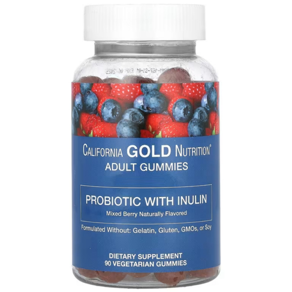 캘리포니아골드뉴트리션 <b>프로바이오틱스</b> 위드 이눌린 구미 내추럴 <b>믹스 베리</b> 맛 90구미젤리  1개  90정