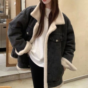 안감 퍼 여성 양면 데님 아우터 청 자켓 리버시블 안감퍼 점퍼 자켓 양면 여성