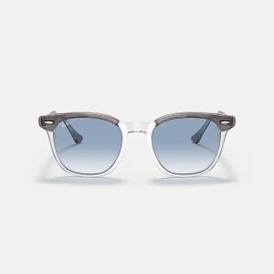 레이밴 그레이 투명 블루 렌즈 선글라스 Hawkeye Eckige Sonnenbrille in Grau auf Transparent mit blauen Glase 148881287