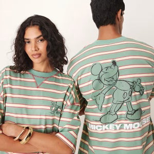 아소스 미키 마우스 프린트 오버사이즈 티셔츠 디즈니 Disney Unisex T Shirt in Grun mit Oversize Schnitt, Mickey Mo 148901076