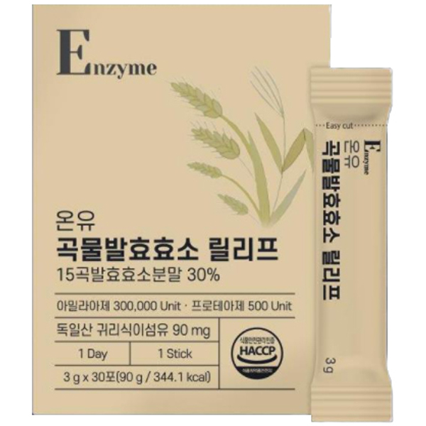 온유바이오 <b>온유 곡물발효효소 릴리프</b> 30p  1개  90g