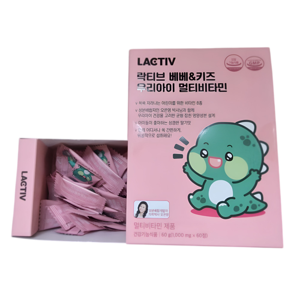 락티브 <b>베베</b>&amp;<b>키즈 우리아이 멀티비타민</b> 1000mg  60정  1개