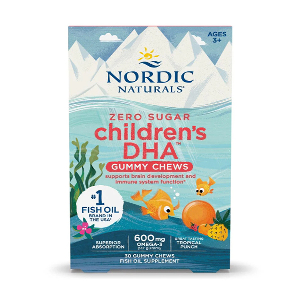 NORDIC NATURALS 노르딕 제로슈가 어린이 <b>DHA 구미 600mg</b> 트로피칼 펀치맛 30<b>구미</b>츄  1개  30정