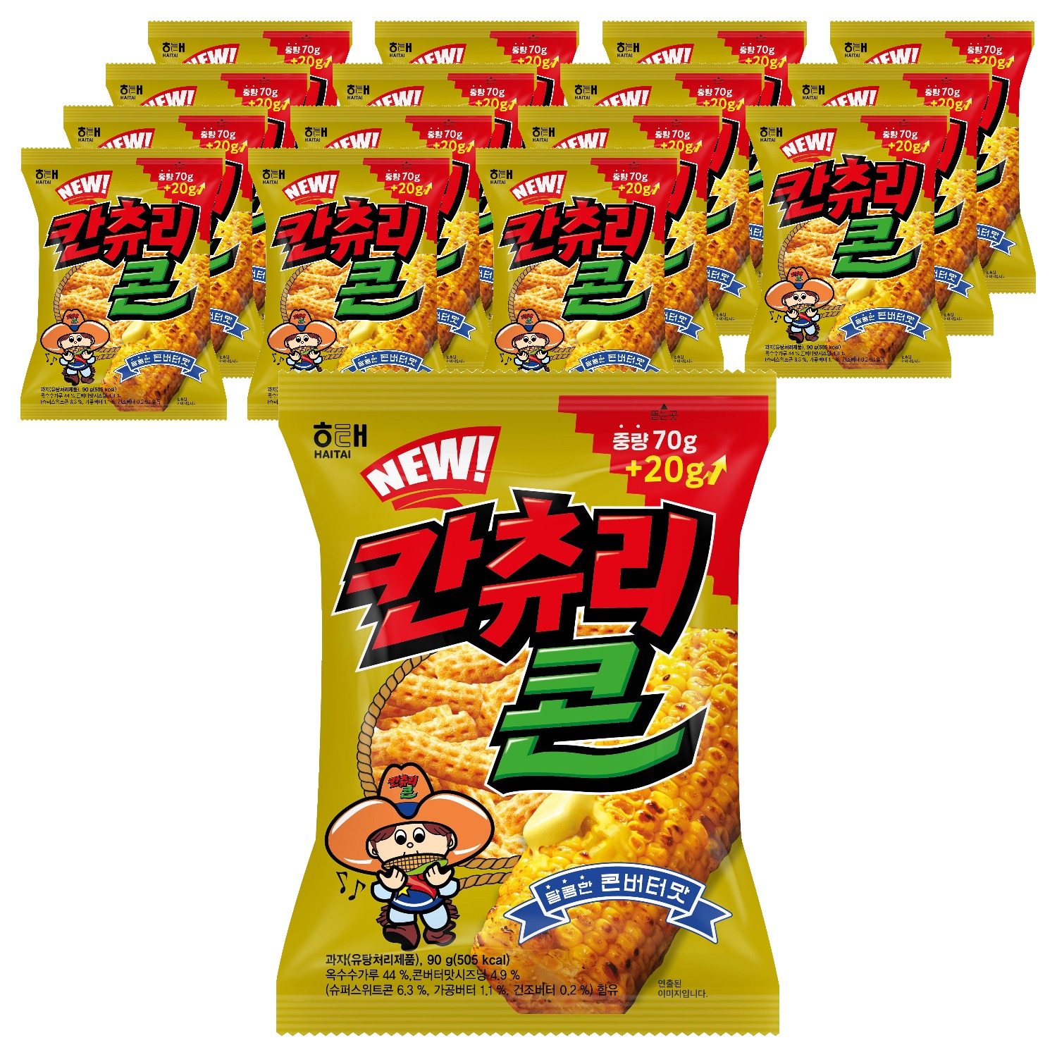 해태제과 뉴 칸츄리콘 콘버터맛, 90g, 16개 (12,810원) (무료)