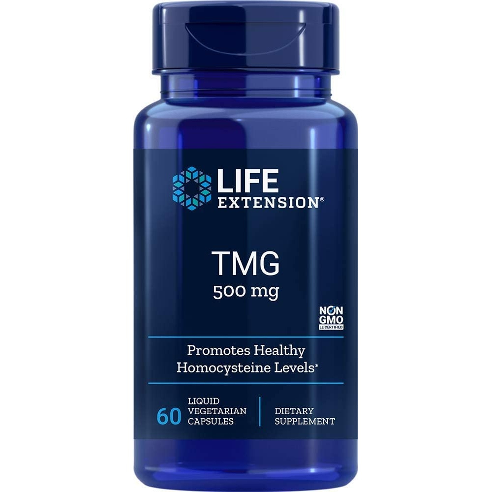 라이프익스텐션 <b>TMG 500mg</b> 리퀴드 베지테리안 캡슐  1개  60정