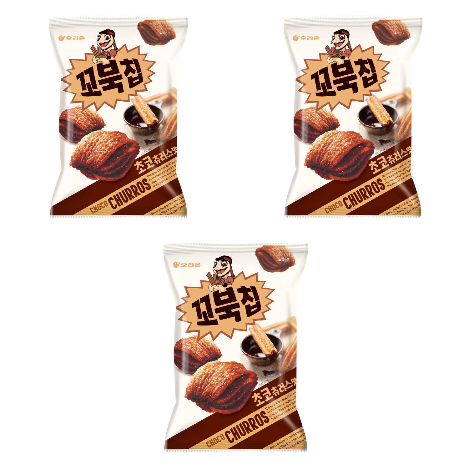 꼬북칩 초코츄러스, 120g, 3개 (4,400원) (무료)