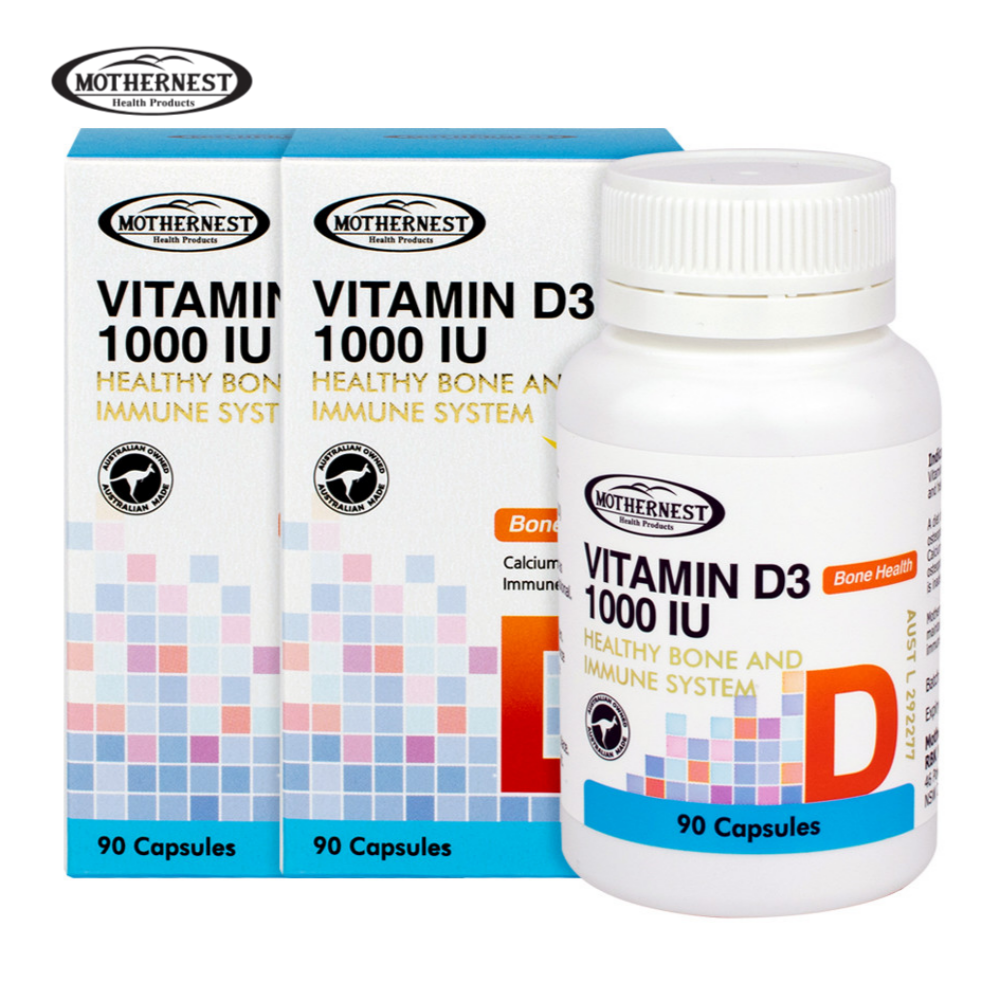 호주 <b>마더네스트</b> 비타민D3 1000IU 90캡슐 2개  단품  90정