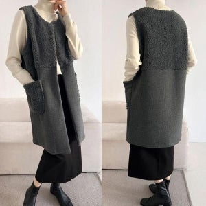 [셀러허브 여성] 포근뽀글원피스베스트 412T524S 빅사이즈 여성 511