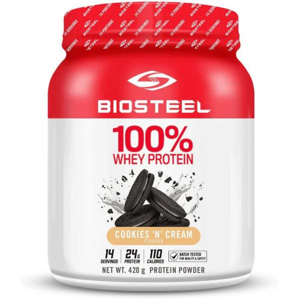 <b>바이오스틸</b> 100% 유청 단백질 파우더 - 쿠키 &amp; 크림 14인분 24g 단백질 프로 운동선수용 무설탕 rBGH 프리 비-GMO 회복력 향상 및 <b>근육</b> 형성  1개