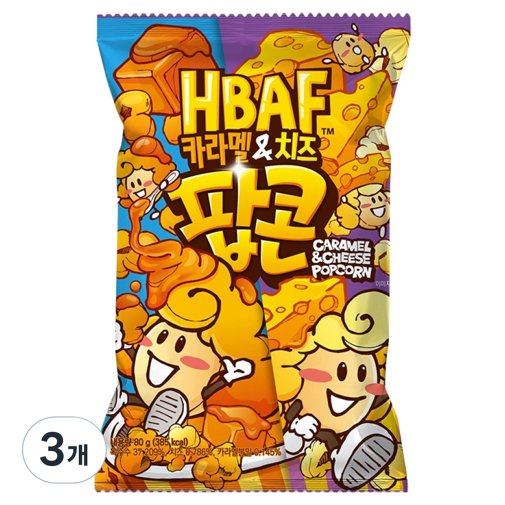 바프 카라멜 앤 치즈 팝콘, 80g, 3개 (2,970원) (무료)