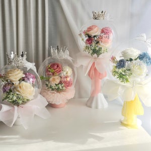 큰송이장미 풍선꽃 생일생신 학예회 발표회 졸업식꽃다발 결혼기념일꽃선물, 웃음웃음:) 꽃풍선&토퍼