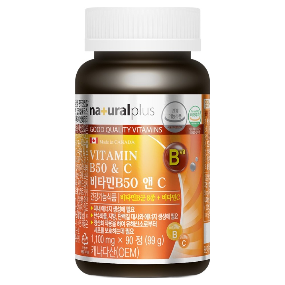 내츄럴플러스 <b>비타민</b>B50 앤 C  90정  1개