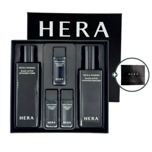 헤라 NEW 옴므 블랙 액티브 2종 세트 남자 기초 스킨 로션 최신제조 쇼핑백 포함