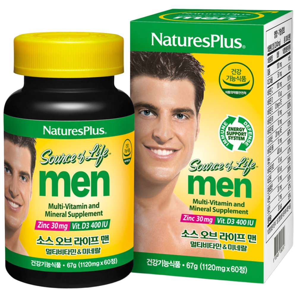 네이처스플러스 <b>소스오브라이프</b> 맨 <b>멀티비타민 미네랄</b> 67g  60정  1개