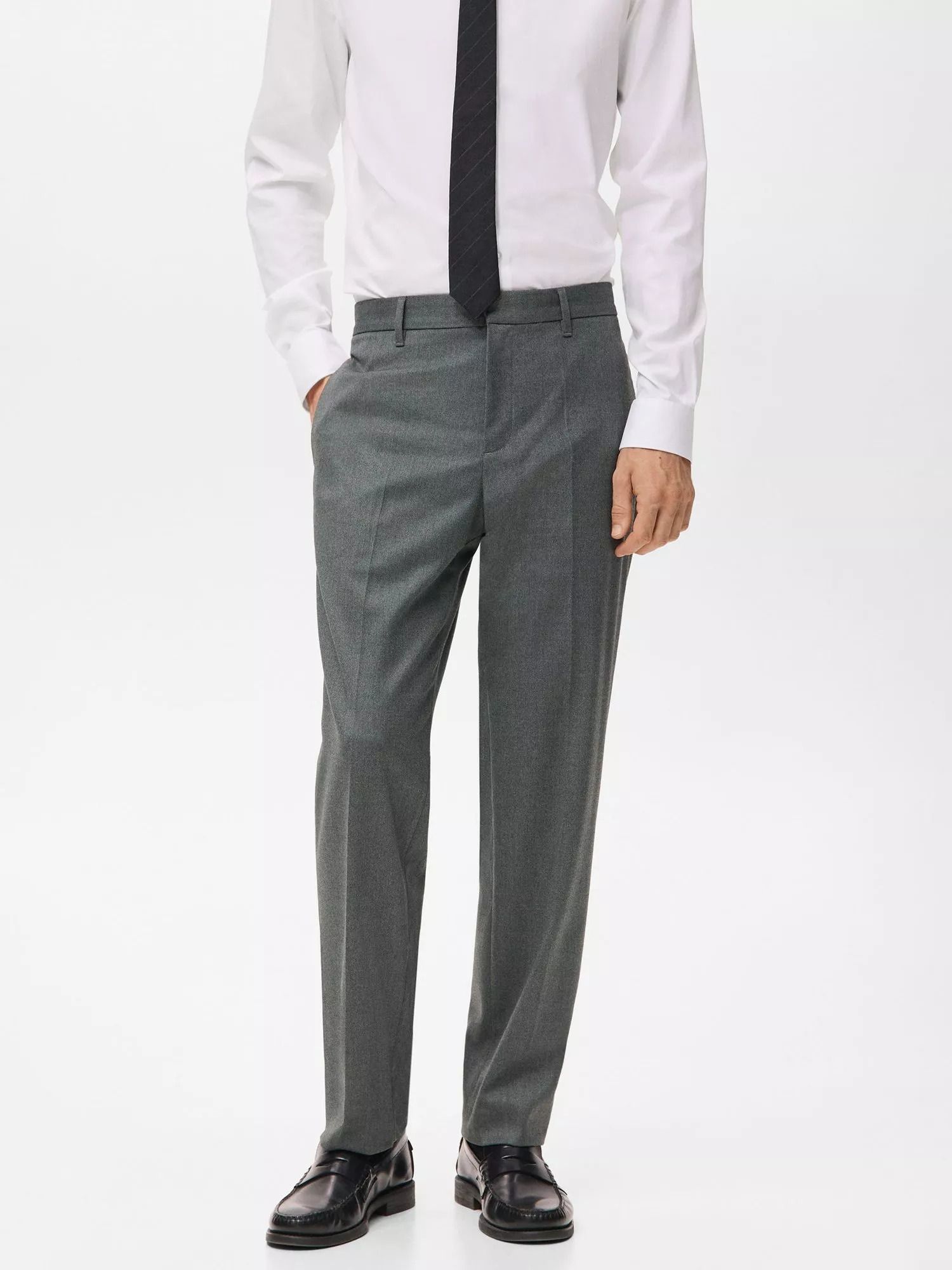 망고 도버 스트레이트 레그 테일러드 바지 그레이 Dover Straight Leg Tailored Trousers, Grey 114490223 148926446