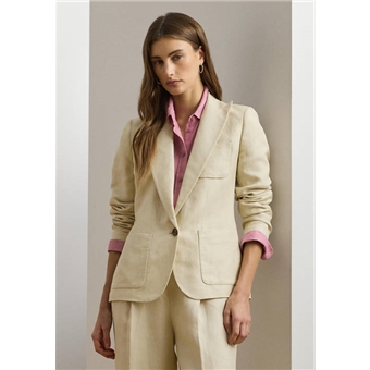 폴로 랄프로렌 Q16144 POLO RALPH LAUREN <b>Womens</b> Linen-<b>Blend</b> Twill Blazer