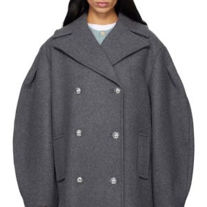 가니 그레이 울 오버사이즈 미디 피코트 W0930 TP867339717 148799772