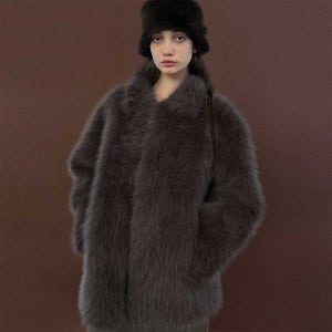[스튜디오 솔트] [1월 23일 순차발송][25 WINTER][SALT Label] BETTY HALF FUR COAT_BROWN