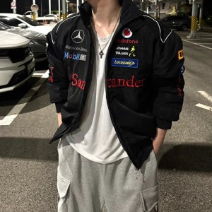 하이넥벤츠레이싱자켓 하이넥점퍼 봄아우터