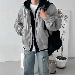 [어깨건달/핏보장]베이직 오버핏 투웨이 항공점퍼(3color)