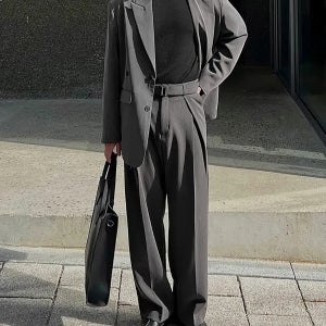 [자체제작][SET]빅대디 오버핏 셋업 수트 와이드 빅사이즈 정장세트 하객룩 결혼식코디