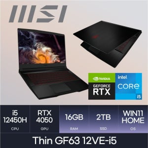 LG전자 MSI Thin GF63 12VE RTX4050 (i5-12450H/D4 16GB/2TB/Windows11) HMC