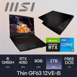 LG전자 MSI Thin GF63 12VE RTX4050 (i5-12450H/D4 8GB/2TB/OS미탑재) HMC