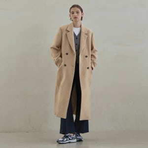 (CT-1429)울 매니시 스트럭처 맥시 코트