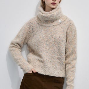 머플러 라운드넥 오버핏 니트-L1C45KPO600