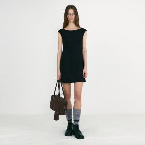 [로우클래식] VELVET TUNIC MINI DRESS_BLACK_LW253DR02BK