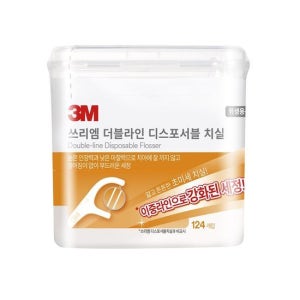 3M 더블라인 치실 무향 124입 알뜰팩